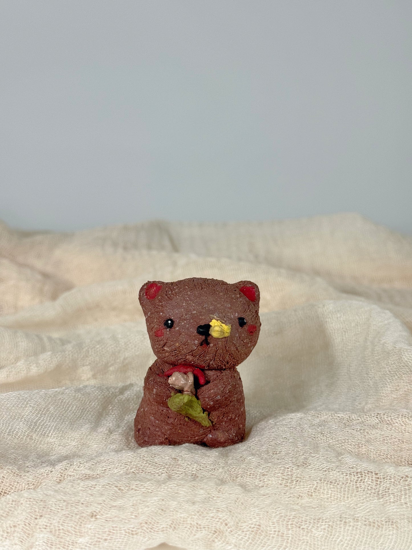 Handmade Clay Bear Aroma Diffuser Stone